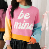 Multi Pastel Colorblock Be Mine Sweater