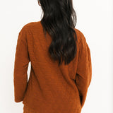 Quilted Sweatshirt Top | Rust