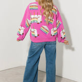 Hot Pink Rainbow Birthday Cake Sweatshirt | Queen Of Sparkles