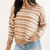 Everyday Sweater | Taupe Stripe