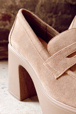 HALONA HEELED LOAFERS | TAUPE