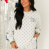 Party In The USA Shorts | Blue Polka Dot