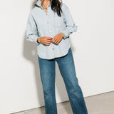 Pinstripe Denim Shacket