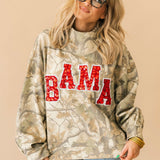 Licensed Bama Mockneck Camo Sweatshirt | Queen Of Sparkles