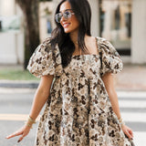 Flower Shop Mini Dress | Neutral