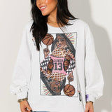 Grey & Pink Medium Skin Basketball Queen Card Sweatshirt | Queen Of Sparkles