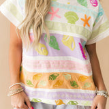 Colorblock Stripe Shell Tee | Queen Of Sparkles