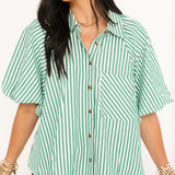 Essential Stripe Blouse | Green