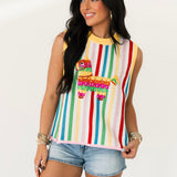 Rainbow Striped Pinata Knit Vest | Queen Of Sparkles