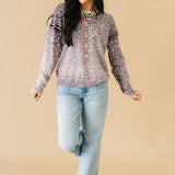 Seasonal Shift Sweater | Grape Leopard