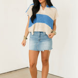 Stripe Sweater Vest | Blue Oatmeal