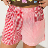 Pink Patch Gingham Boxer Shorts