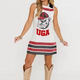 Licensed UGA Striped Tank Dress | Queen Of Sparkles