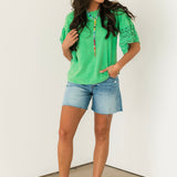 Flutter Sleeve Blouse | Green