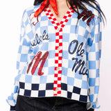 Licensed Ole Miss Checkered Team Icons Cardigan | Queen Of Sparkles