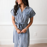 Button Down Midi Dress | Blue