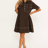 Steele Mini Dress | Brown