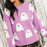 Ghost All Over Sweater | Lavender Haze