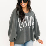 Venice V Neck Graphic | Washed Black Combo