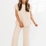 Quilted Cropped Pants | Cream