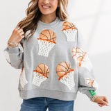 Grey Basketball Hoop Sweatshirt | Queen Of Sparkles