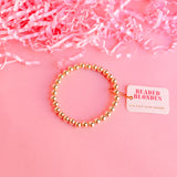 6MM Beaded Bracelet | Gold