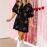 XOXO Tic Tac Toe Cotton Button Up Dress