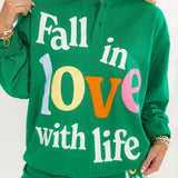 Fall In Love With Life Henley Sweatshirt