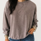 Mixed Textures Crewneck | Mocha