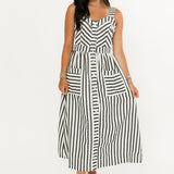 Class Act Stripe Midi Dress