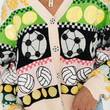 Sport Icon Button Up Cardigan | Queen Of Sparkles