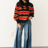 Frankie Cable Striped Pullover | Chocolate Combo