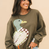 Hunter Green Plaid Duck Sweatshirt | Queen Of Sparkles
