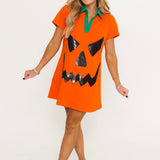 Orange Pumpkin Collar Dress
