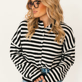 Piper Striped Cardigan | Black Ivory