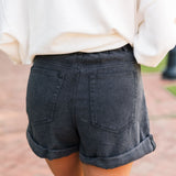 Classic Denim Short | Washed Black