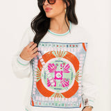 Grey Multi Mahjong Table Sweatshirt | Queen Of Sparkles