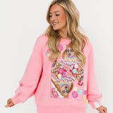 Pink Candyland Logo Sweatshirt | Queen Of Sparkles