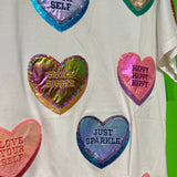 White Positive Candy Hearts Tee