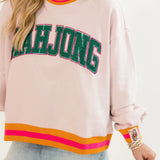 Pink, Orange & Green Rhinestone 'Mahjong' Sweatshirt | Queen Of Sparkles