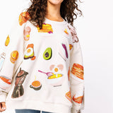 Beige Queen Of Breakfast Sweatshirt | Queen Of Sparkles