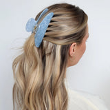 Oversized Acetate Claw | Blue Pearl