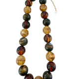 Ava Chunky Beaded Necklace | Brown Mix
