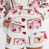 White Love Letters Shorts