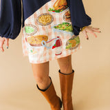 Navy & Pink Gingham Colorblock Thanksgiving Meal Collar Dress | Queen Of Sparkles