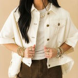 Simply Chic Denim Jacket | White
