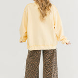 'Delulu' Embroidered Mock Neck Sweatshirt | Butter