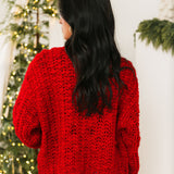 Rory Button Up Cardigan | Red
