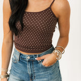 Polka Dot Strappy Cami | French Roast