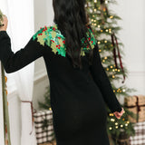 Sequin Wreath With Bow Knit Midi Dress | Queen Of Sparkles